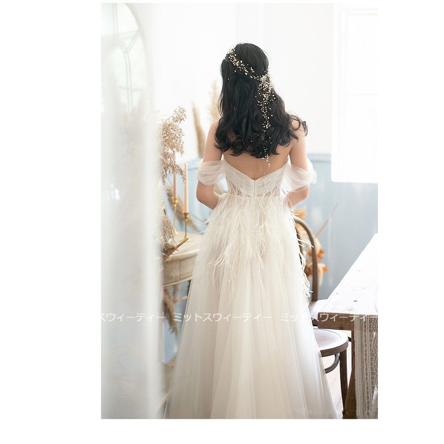 ウェディングドレス Aラインドレス 二次会 花嫁 白 シースール 結婚式 海外挙式 パーティードレス 披露宴 ブライダル ロングドレス 演奏会 前撮り 大きいサイズ
