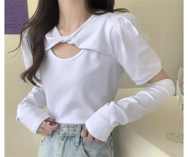 2way レディース トップス カットソー プルオーバー Tシャツ ショート クロップド丈 半袖 ラウンドネック かわいい シンプル カジュアル おしゃれ かっこいい ラフ ボーイッシュ ルーズ