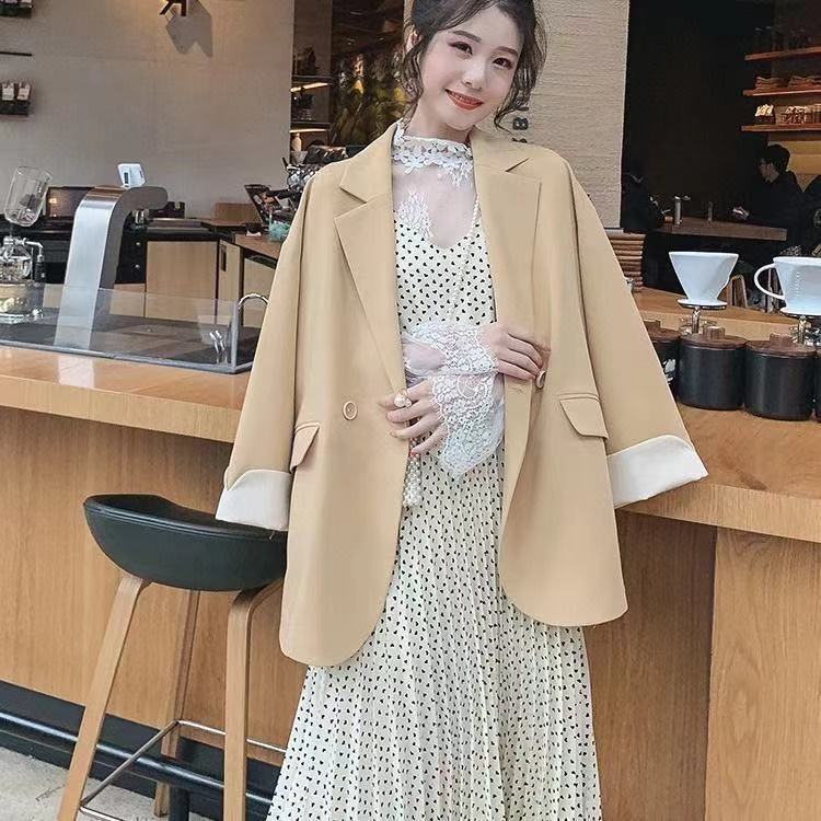 スーツ 韓国版ネットレッドフライドストリートピンクスモールスーツジャケットレディースダブルブレストルーズカジュアルシックスーツ春秋新作 スーツ 韓国版ネットレッドフライドストリートピンクスモールスーツジャケットレディースダブルブレストルーズカジュアルシックスーツ春秋新作