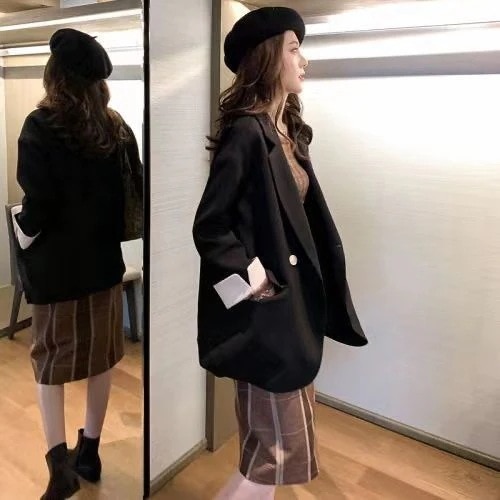 スーツ 韓国版ネットレッドフライドストリートピンクスモールスーツジャケットレディースダブルブレストルーズカジュアルシックスーツ春秋新作 スーツ 韓国版ネットレッドフライドストリートピンクスモールスーツジャケットレディースダブルブレストルーズカジュアルシックスーツ春秋新作