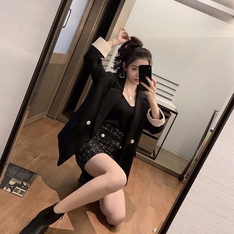 スーツ 韓国版ネットレッドフライドストリートピンクスモールスーツジャケットレディースダブルブレストルーズカジュアルシックスーツ春秋新作 スーツ 韓国版ネットレッドフライドストリートピンクスモールスーツジャケットレディースダブルブレストルーズカジュアルシックスーツ春秋新作