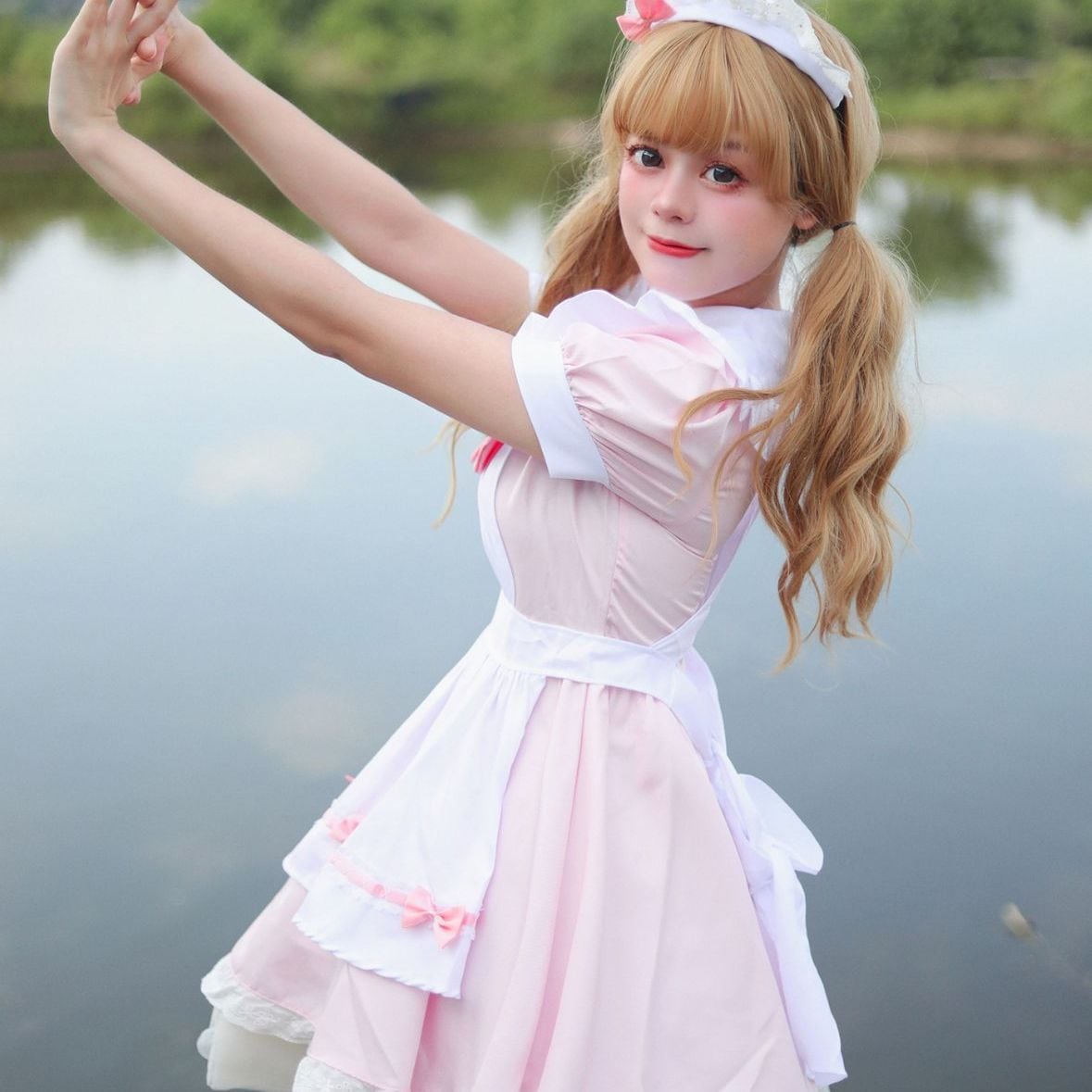 【2025新作】日韓甘くてかわいいピンク白いメイド服コスプレロリータlolita2次元柔らかい妹メイド制服 【2025新作】日韓甘くてかわいいピンク白いメイド服コスプレロリータlolita2次元柔らかい妹メイド制服