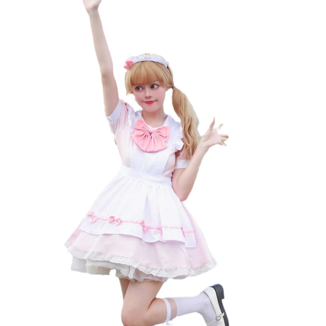 【2025新作】日韓甘くてかわいいピンク白いメイド服コスプレロリータlolita2次元柔らかい妹メイド制服 【2025新作】日韓甘くてかわいいピンク白いメイド服コスプレロリータlolita2次元柔らかい妹メイド制服