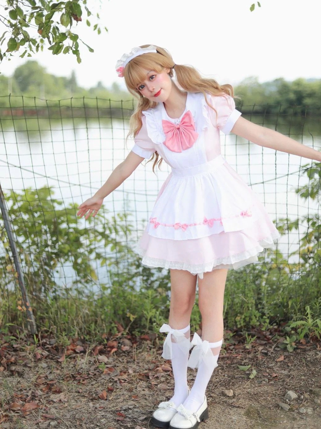 【2025新作】日韓甘くてかわいいピンク白いメイド服コスプレロリータlolita2次元柔らかい妹メイド制服 【2025新作】日韓甘くてかわいいピンク白いメイド服コスプレロリータlolita2次元柔らかい妹メイド制服