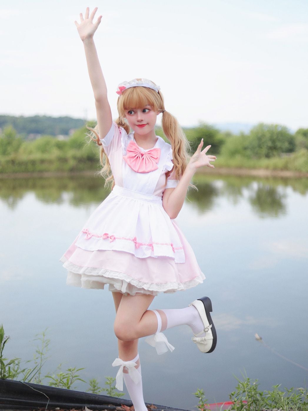 【2025新作】日韓甘くてかわいいピンク白いメイド服コスプレロリータlolita2次元柔らかい妹メイド制服 【2025新作】日韓甘くてかわいいピンク白いメイド服コスプレロリータlolita2次元柔らかい妹メイド制服