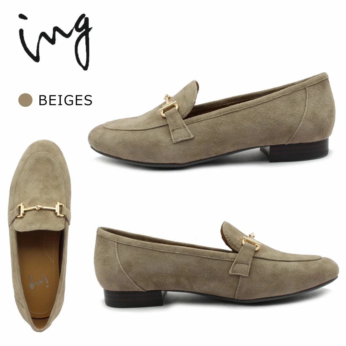 イング ing レディース ビット ローファー パンプス 本革 婦人靴 IGKK 12107 ブラック ブラウン ブルー ベージュスエード イング ing レディース ビット ローファー パンプス 本革 婦人靴 IGKK 12107 ブラック ブラウン ブルー ベージュスエード