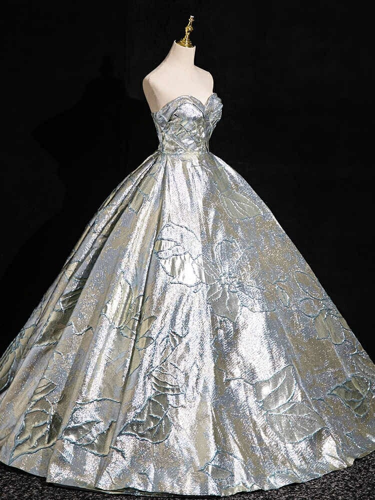 カラードレス ロングドレス パーティードレス シルバー 華やか ビスチェ ベアトップ 花柄 ウェディングドレス ウエディングドレス 結婚式 二次会 花嫁 前撮り 演奏会 発表会 カクテルドレス 披露宴