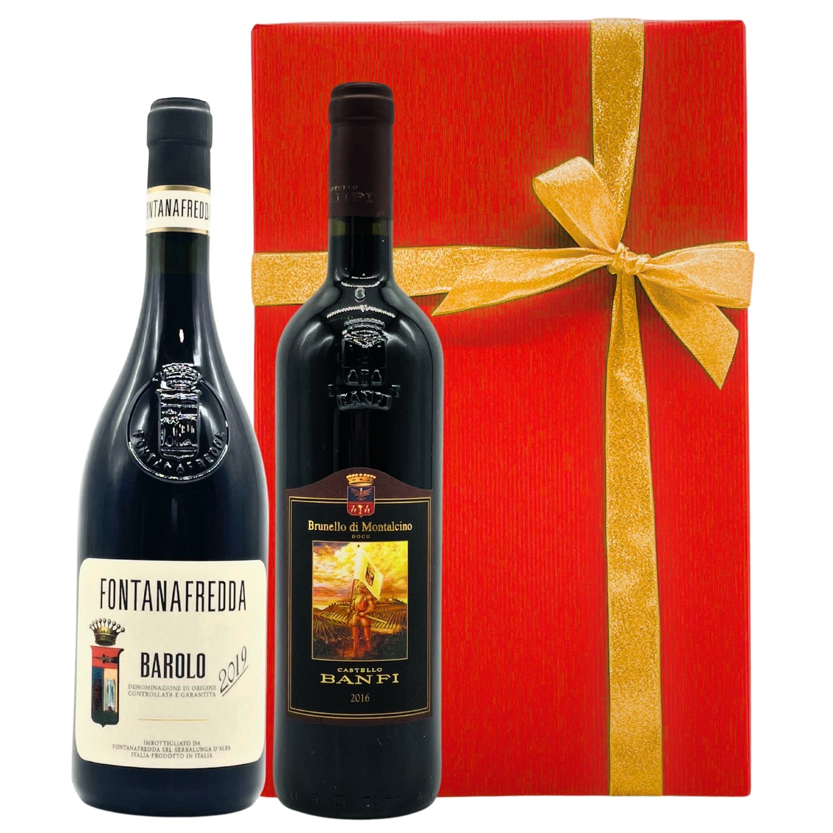 [ワインギフト] イタリアワイン 王様と女王様 バローロ＆ブルネッロ・ディ・モンタルチーノのセット ギフト箱入り [ラッピング付]