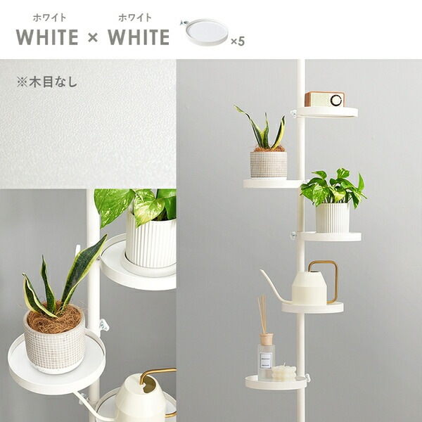 突っ張りラック 丸型 6点セット(突っ張り棒/トレイx5個) ブラウンxブラック 組立品 突っ張りラック 丸型 6点セット(突っ張り棒/トレイx5個) ブラウンxブラック 組立品