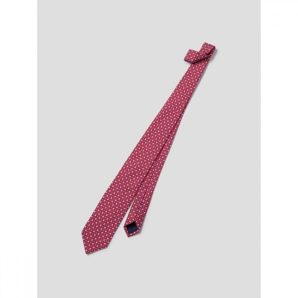 [ロガディス] シルクジオメトリックプリントオールオーバータイ (イタリア製) レッド (MA5181RM36)