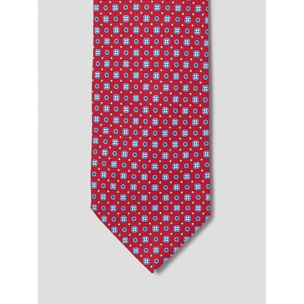 [ロガディス] シルクジオメトリックプリントオールオーバータイ (イタリア製) レッド (MA5181RM36)
