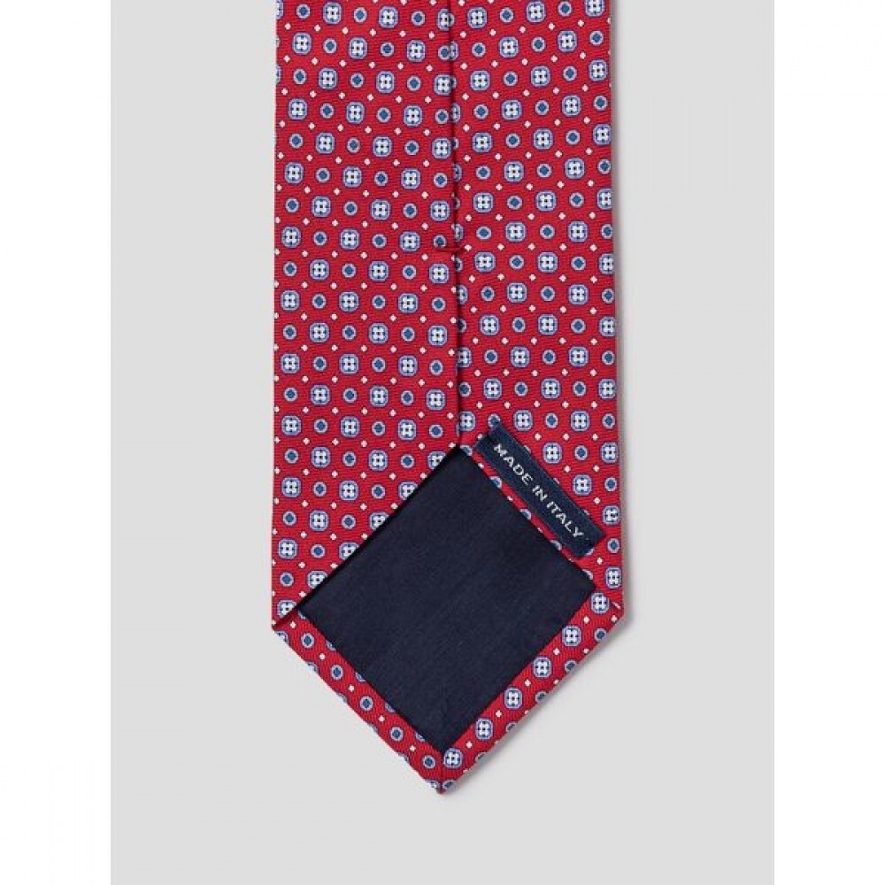 [ロガディス] シルクジオメトリックプリントオールオーバータイ (イタリア製) レッド (MA5181RM36)