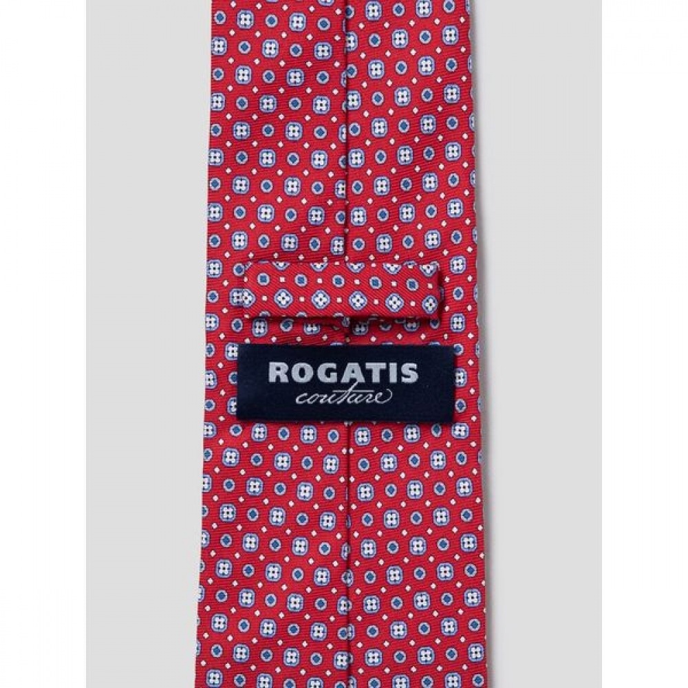 [ロガディス] シルクジオメトリックプリントオールオーバータイ (イタリア製) レッド (MA5181RM36)