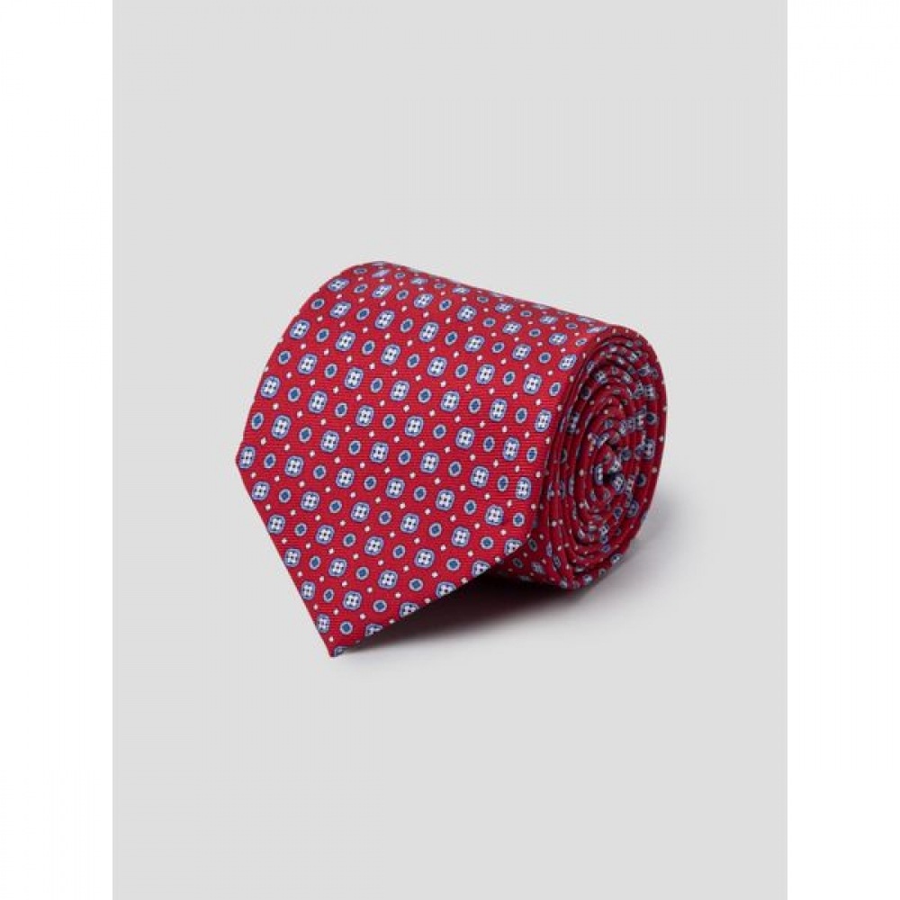 [ロガディス] シルクジオメトリックプリントオールオーバータイ (イタリア製) レッド (MA5181RM36)