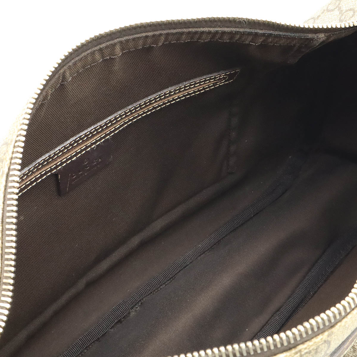 GGスプリーム GGプラス ショルダーバッグ 斜め掛け PVC レザー カーキベージュ 茶 ダークブラウン シルバー金具 24688