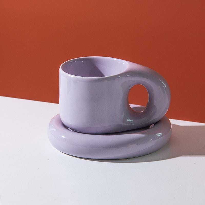 丸みのある優しい色味のカップ&ソーサーセット 北欧デザイン 丸みのある優しい色味のカップ&ソーサーセット 北欧デザイン