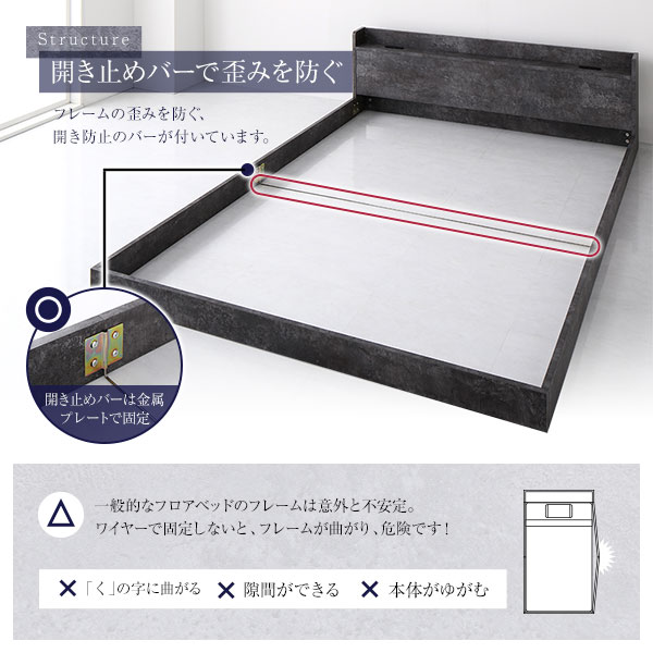 ベッド ダブル ボンネルコイルマットレス付き ストーングレー 低床 宮付き 棚付き コンセント付き すのこ フロアベッド ベッド ダブル ボンネルコイルマットレス付き ストーングレー 低床 宮付き 棚付き コンセント付き すのこ フロアベッド