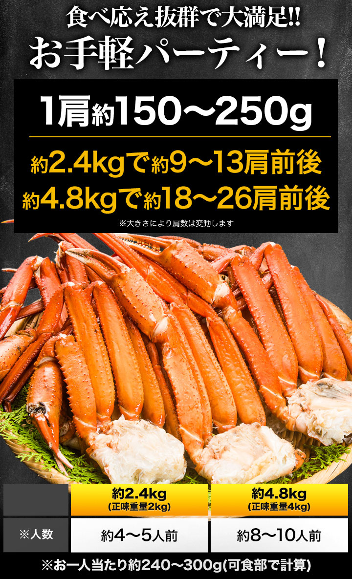 2.4kg ボイルトゲズワイ肩付き脚 トゲズワイ トゲズワイガニ カニ肩付き脚 とげズワイ ボイルズワイ かに茹で済