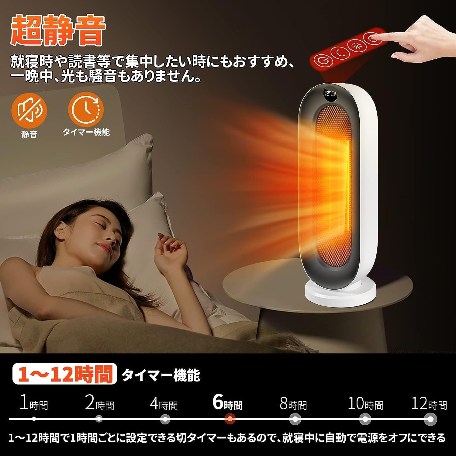 温度を調整可能なセラミックファンヒーター 自動首振り機能搭載 温度を調整可能なセラミックファンヒーター 自動首振り機能搭載