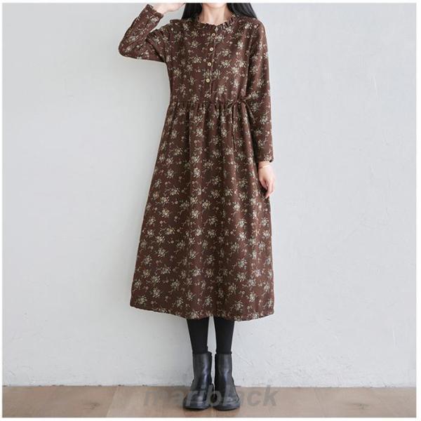 ワンピース レディース 裏起毛 冬 ロングワンピース 花柄 40代 長袖 マキシワンピース 裏ボア チュニック 秋 防寒 体型カバー 大きいサイズ ワンピース レディース 裏起毛 冬 ロングワンピース 花柄 40代 長袖 マキシワンピース 裏ボア チュニック 秋 防寒 体型カバー 大きいサイズ