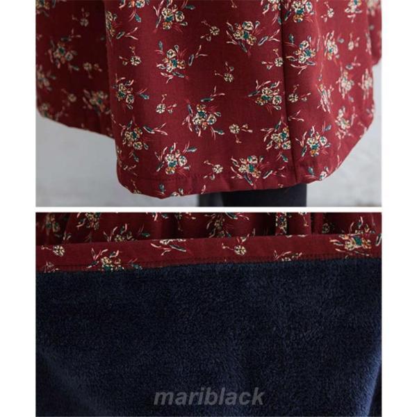 ワンピース レディース 裏起毛 冬 ロングワンピース 花柄 40代 長袖 マキシワンピース 裏ボア チュニック 秋 防寒 体型カバー 大きいサイズ ワンピース レディース 裏起毛 冬 ロングワンピース 花柄 40代 長袖 マキシワンピース 裏ボア チュニック 秋 防寒 体型カバー 大きいサイズ