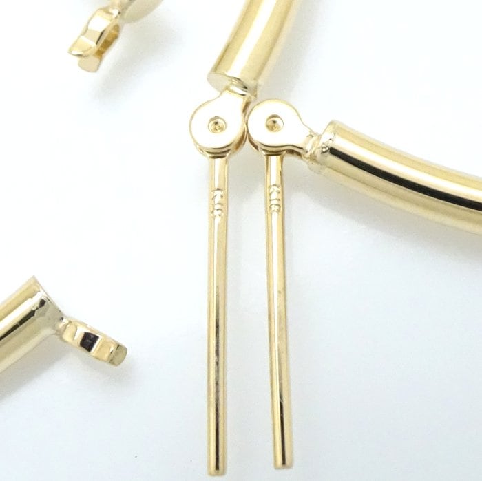 フープ ピアス 5cm K18YG イエローゴールド/28075【中古】 フープ ピアス 5cm K18YG イエローゴールド/28075【中古】