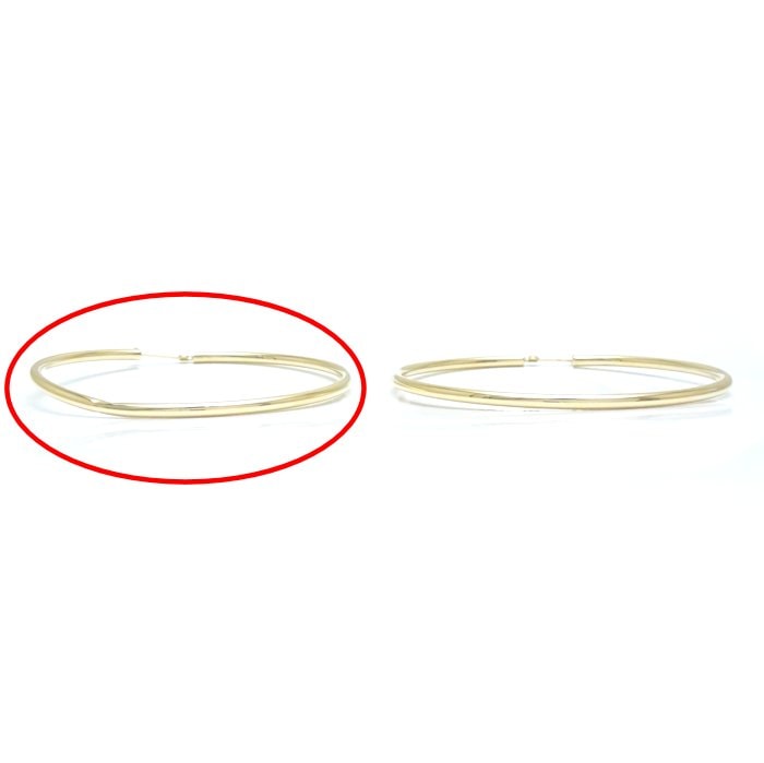 フープ ピアス 5cm K18YG イエローゴールド/28075【中古】 フープ ピアス 5cm K18YG イエローゴールド/28075【中古】