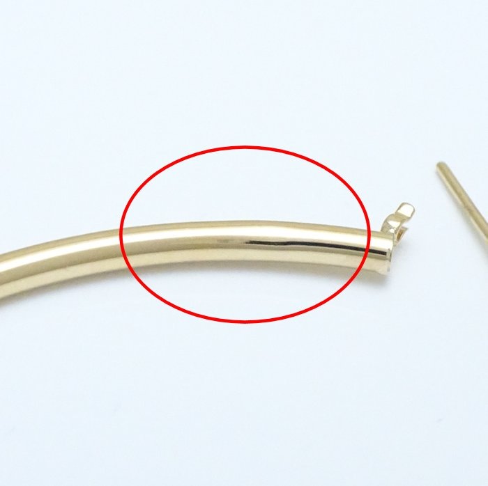 フープ ピアス 5cm K18YG イエローゴールド/28075【中古】 フープ ピアス 5cm K18YG イエローゴールド/28075【中古】