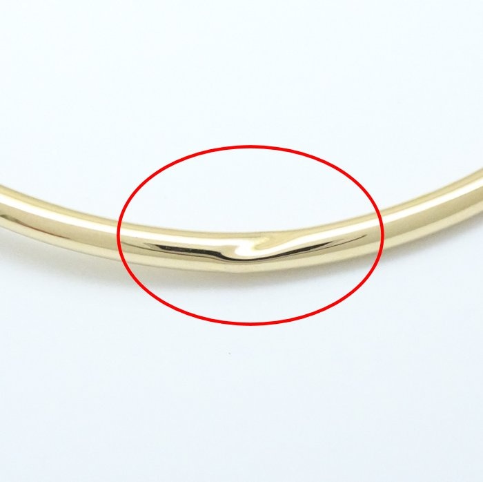 フープ ピアス 5cm K18YG イエローゴールド/28075【中古】 フープ ピアス 5cm K18YG イエローゴールド/28075【中古】