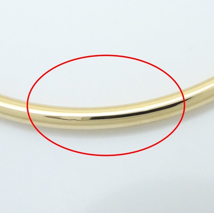 フープ ピアス 5cm K18YG イエローゴールド/28075【中古】 フープ ピアス 5cm K18YG イエローゴールド/28075【中古】