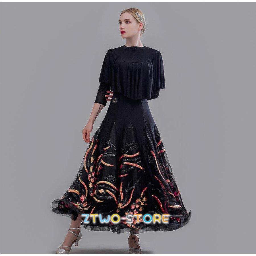 新しい子供用ダンスウェア モダンドレス 社交ダンスドレス ラテンドレス　ロングスカート　ダンスウエア　競技　デモ　ダンス衣装　ドレス単品 2枚購入で2514円OFF