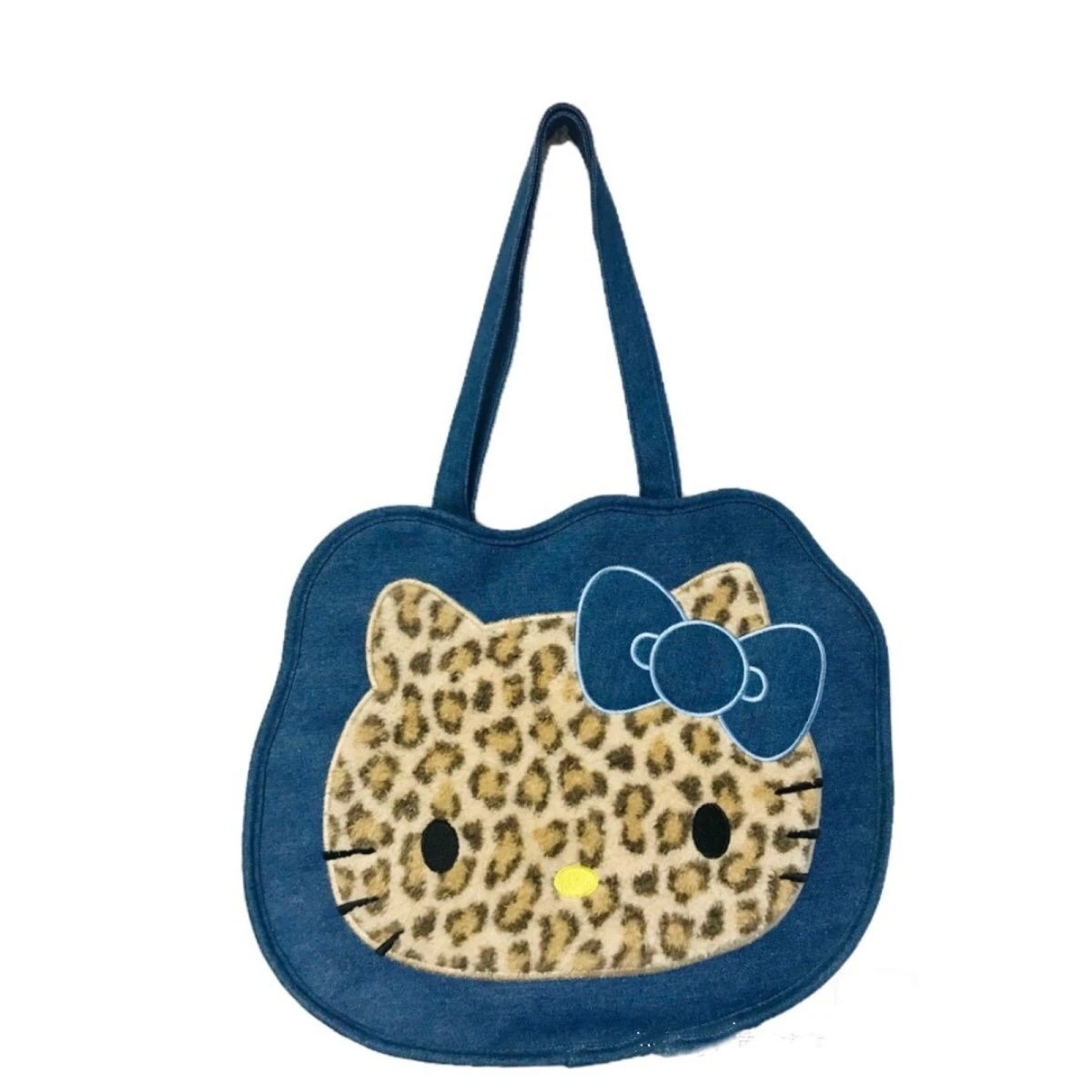 新作登場】ハローキティ デニムヒョウ柄ショルダーバッグ ハンドバッグ