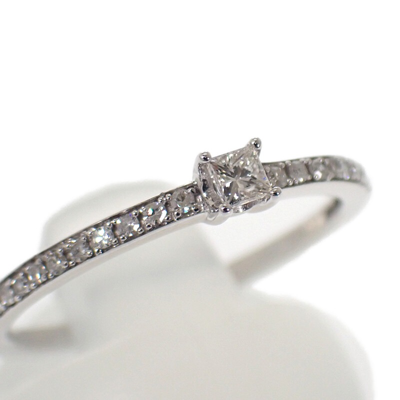 デザインジュエリー リング 15号 指輪 K18ホワイトゴールドK18WG ダイヤモンド レディース【Aランク】