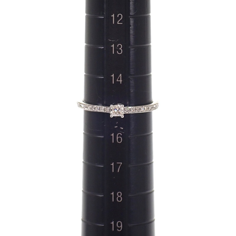 デザインジュエリー リング 15号 指輪 K18ホワイトゴールドK18WG ダイヤモンド レディース【Aランク】