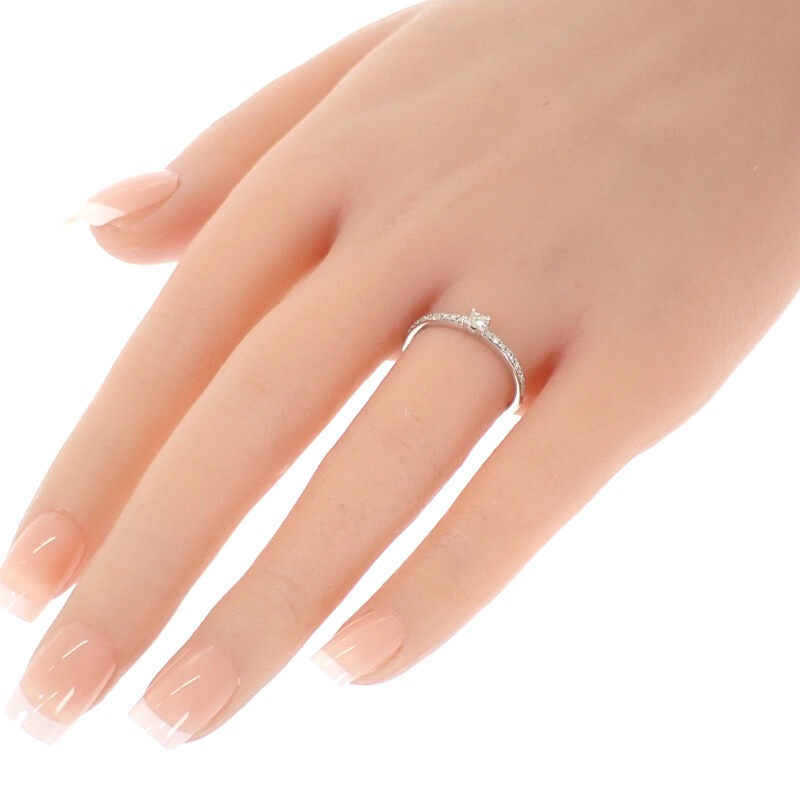 デザインジュエリー リング 15号 指輪 K18ホワイトゴールドK18WG ダイヤモンド レディース【Aランク】