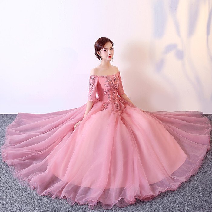 袖付き カラードレス 演奏会用ロングドレス ウェディングドレス ロングドレス 演奏会 発表会 ピアノ