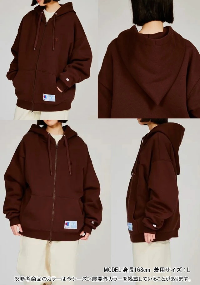 チャンピオン フーデッドスウェットシャツ メンズ C3-A109 パーカー レディース フード トップス トレーナー ジップアップ フーディー 裏起毛 長袖 防寒 カジュアル 無地 シンプル ロゴ ワ