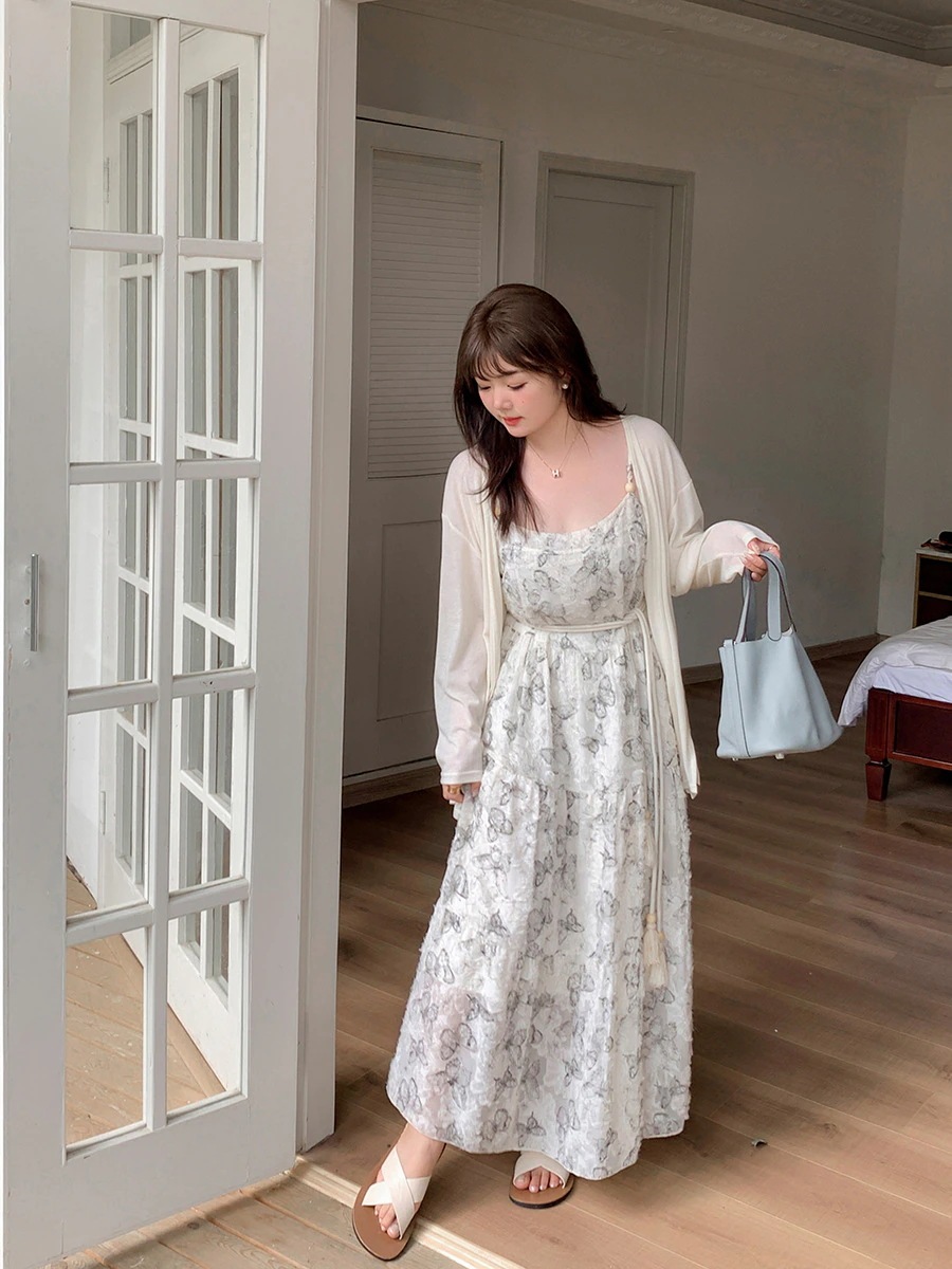 Hot!!!【ぽちゃまに】 夏新品 2セット 大きいサイズ カバーブラウス キャミワンピース 中華風 体型カバー チャイナ レディース セットアップ メガ割 Hot!!!【ぽちゃまに】 夏新品 2セット 大きいサイズ カバーブラウス キャミワンピース 中華風 体型カバー チャイナ レディース セットアップ メガ割