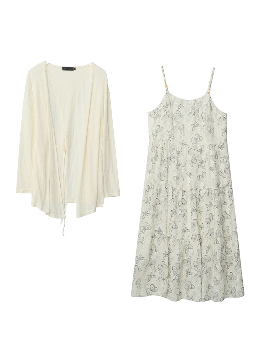 Hot!!!【ぽちゃまに】 夏新品 2セット 大きいサイズ カバーブラウス キャミワンピース 中華風 体型カバー チャイナ レディース セットアップ メガ割 Hot!!!【ぽちゃまに】 夏新品 2セット 大きいサイズ カバーブラウス キャミワンピース 中華風 体型カバー チャイナ レディース セットアップ メガ割