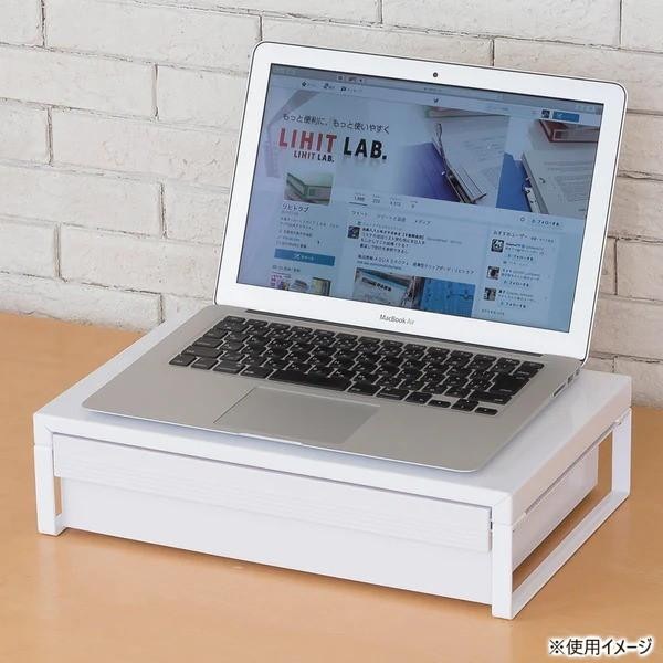 LIHIT LAB.(リヒトラブ) 机上台 幅390mm 引出し付 黒 A-7341-24