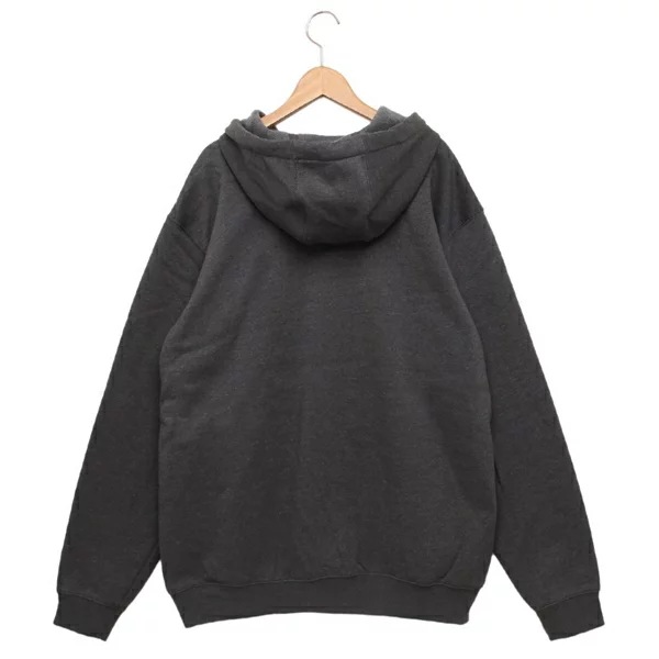 パーカー フーディー ルーズフィット ミッドウエイト フルジップ スウェット チャコール メンズ K122 026 パーカー フーディー ルーズフィット ミッドウエイト フルジップ スウェット チャコール メンズ K122 026