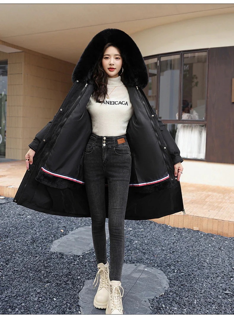 冬 軽量 暖かい 厚手 ファーカラー 中綿コート ウエスト引き締め アウター レディース アウター 大きいサイズ 裏起毛 ジャケット ダウン混綿ジャケット 福袋77
