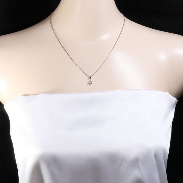 PT900 プラチナ PT850 ネックレス ダイヤ 0.18 約45cm ジュエリー 中古 PT900 プラチナ PT850 ネックレス ダイヤ 0.18 約45cm ジュエリー 中古