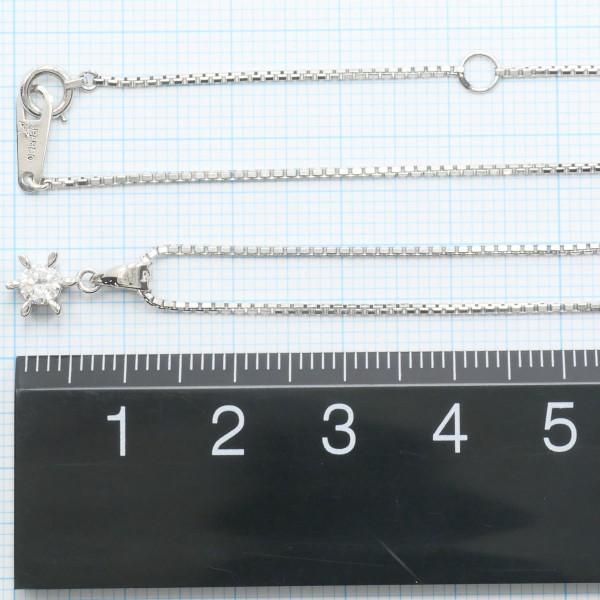 PT900 プラチナ PT850 ネックレス ダイヤ 0.18 約45cm ジュエリー 中古 PT900 プラチナ PT850 ネックレス ダイヤ 0.18 約45cm ジュエリー 中古