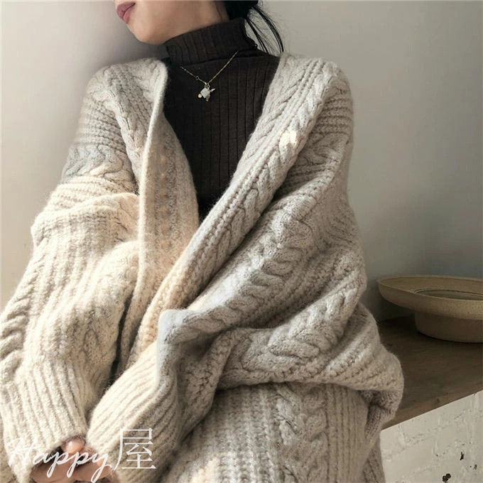 ニットカーディガン レデイース アウター 長袖 ロング丈 無地 ロングカーディガン 前開き 羽織り ケーブル編み レトロ 厚手 シンプル ゆったり 通勤 暖かい 秋新作 冬物 ニットカーディガン レデイース アウター 長袖 ロング丈 無地 ロングカーディガン 前開き 羽織り ケーブル編み レトロ 厚手 シンプル ゆったり 通勤 暖かい 秋新作 冬物