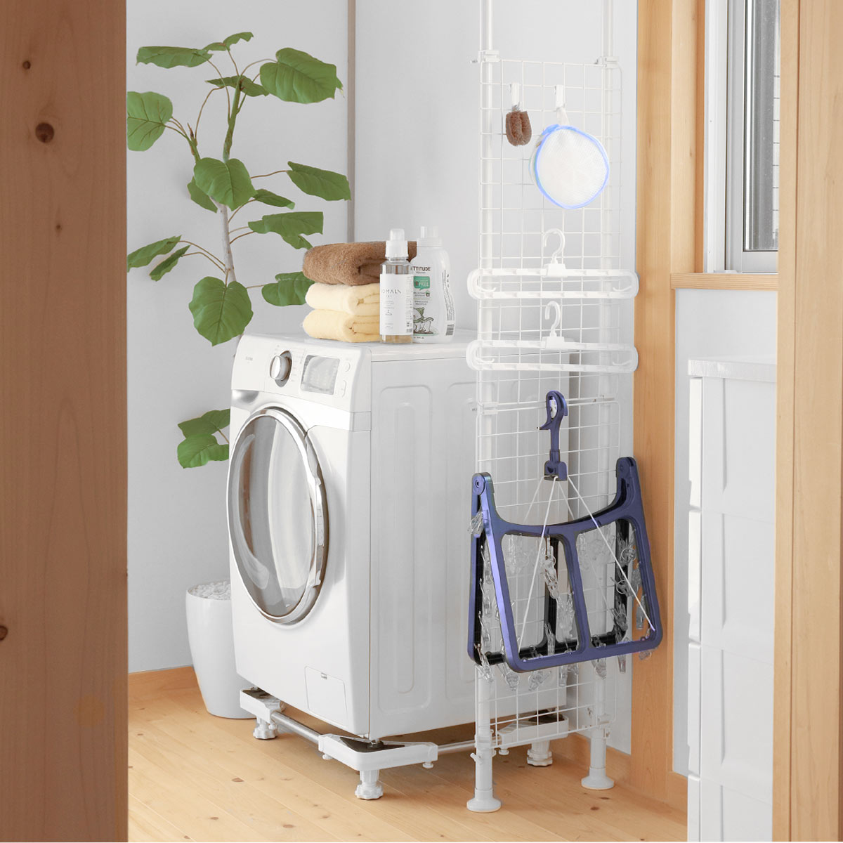 突っ張り パーテーション 突ぱりネット間仕切り 幅35cm 2台セット 突っ張りラック