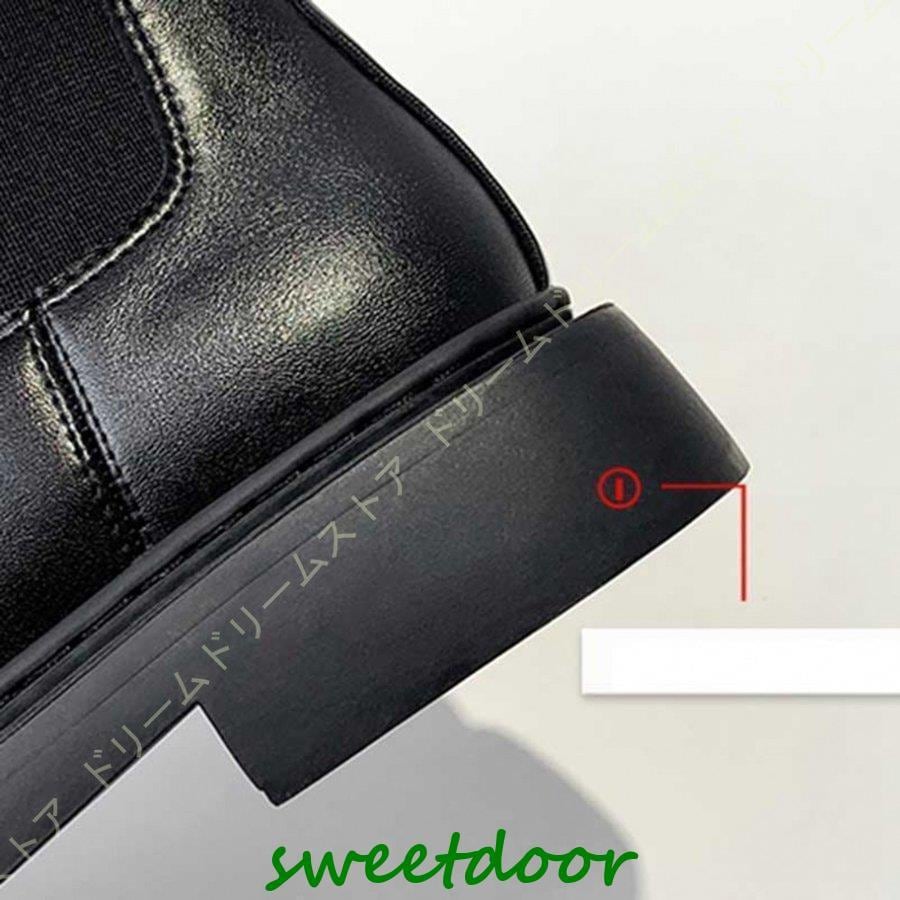 ショートブーツ レディース 本革 レザー 黒 ショート サイドゴア ローヒール 美脚 秋 冬 オシャレ ヒール 3cm ブーツ カジュアル アンクルブーツ