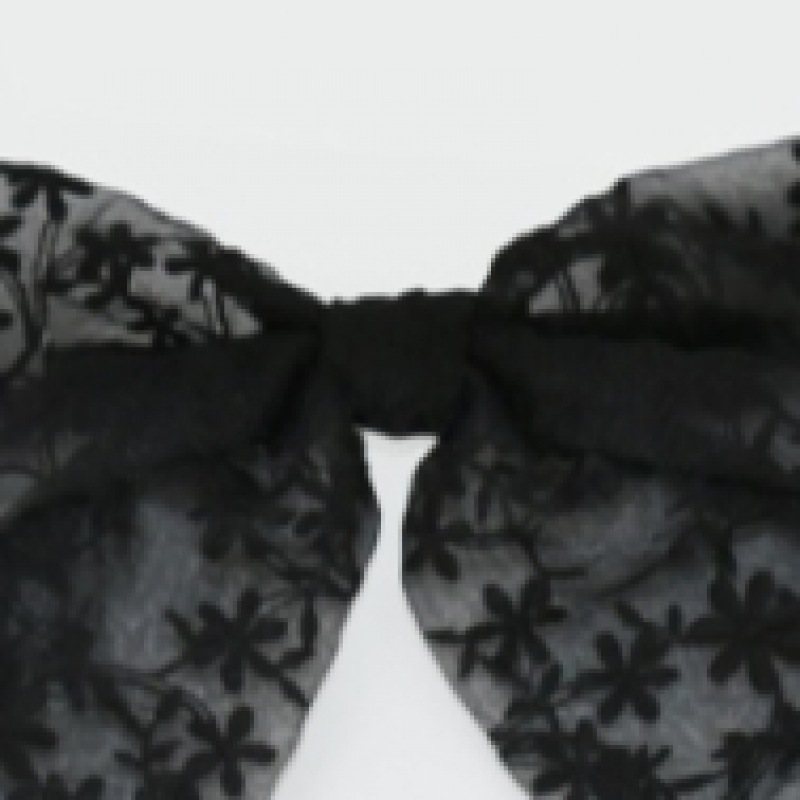 キンダベイビーフローリア刺繍リボンピン-ブラック