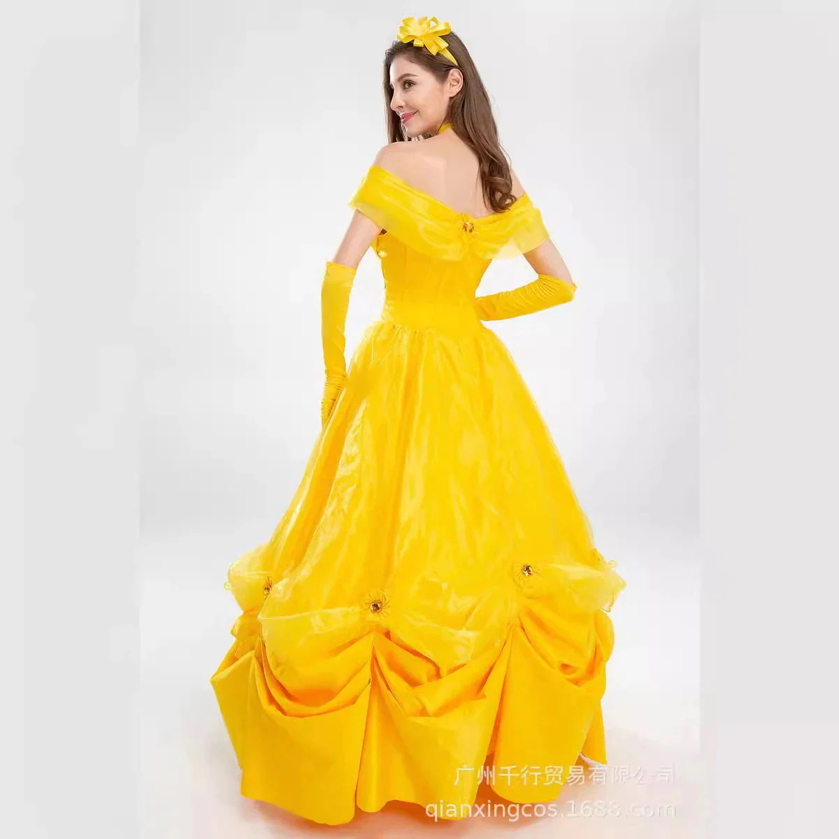 wusuobic[迅速な出荷]ハロウィン2025年新作 ハロウィン コスチューム ベル プリンセス ドレス 大人用 コスプレ 美女と野獣 ベル ドレス