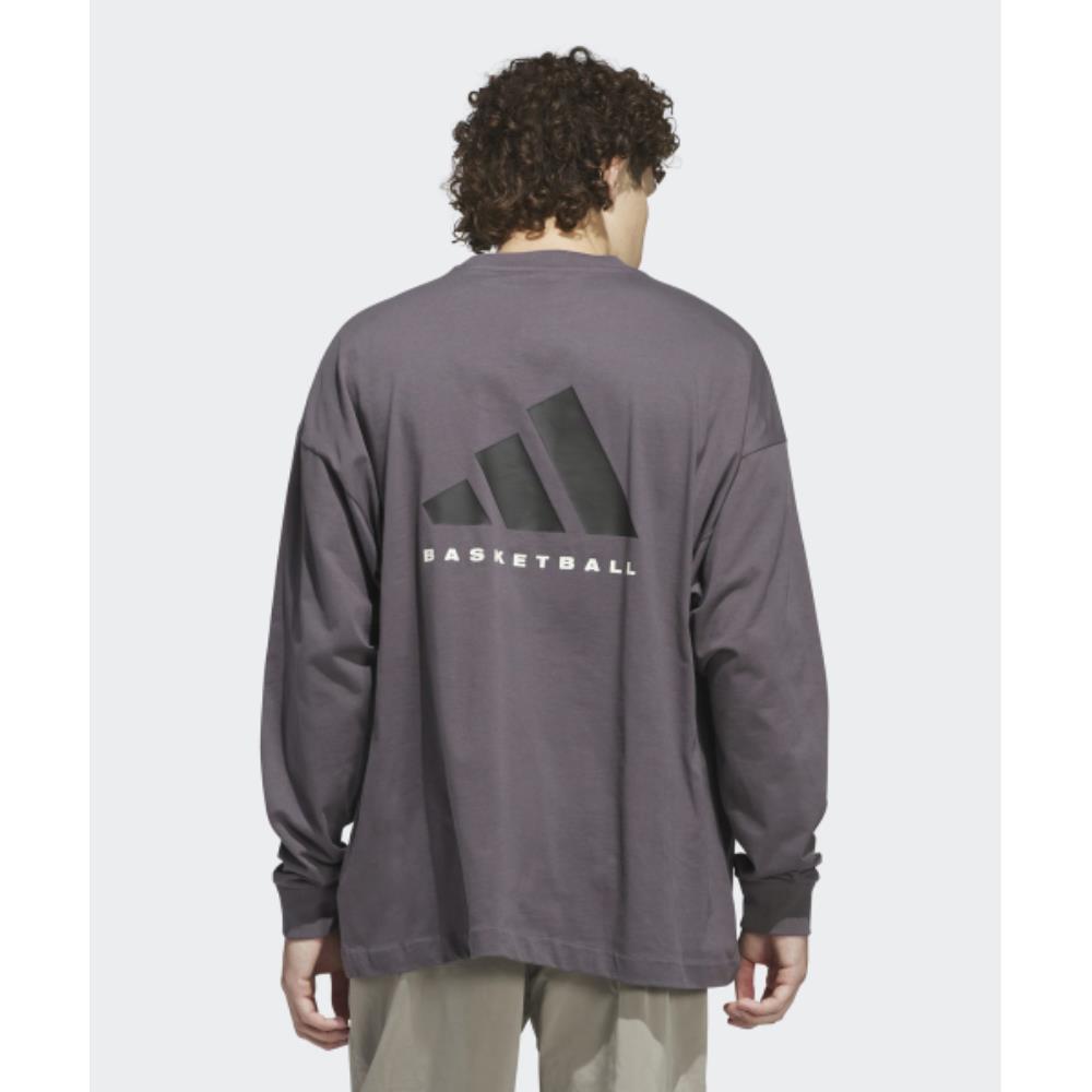 adidas Basketball Long Sleeve T-Shirt Gray JC7835 adidas Basketball Long Sleeve T-Shirt Gray JC7835